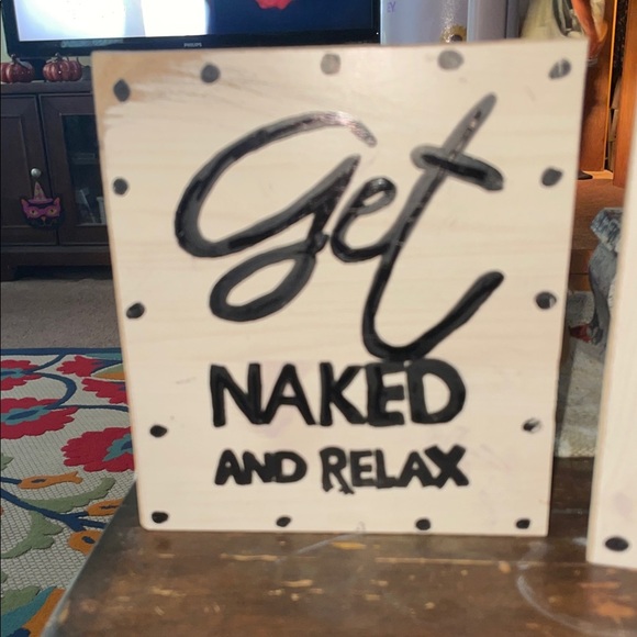 Decorative Wooden Bathroom Signs with Black Text - Picture 2 of 7